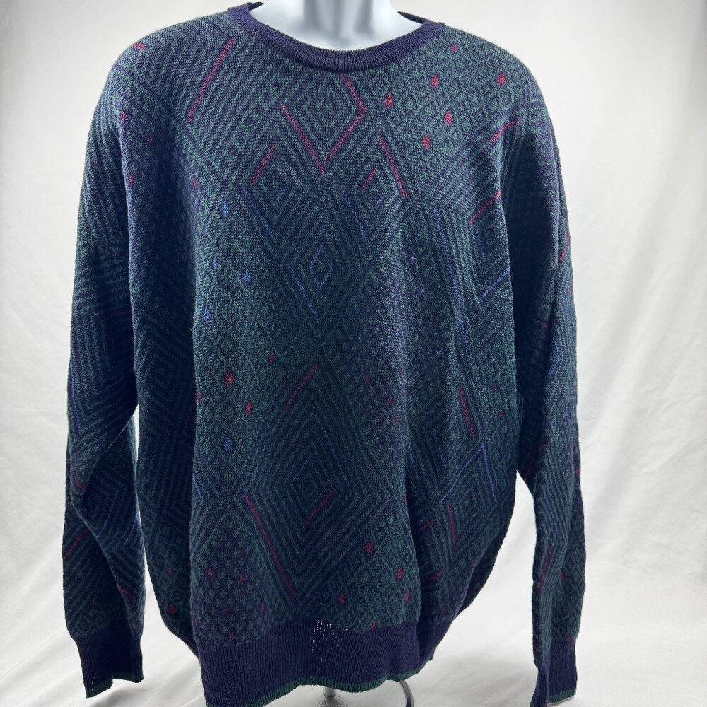 Marshall Fields New Tradition Store for Men 100% Vintage Navy Green Wool Size XL
